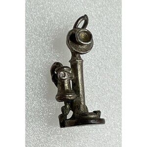 Vintage Candlestick Telephone Pendant Or Charm
